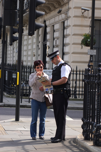 policeman giving directions